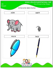 Zıt Kavram Eğitici Kartları